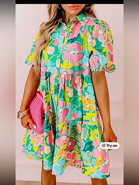 Floral Print Baby Doll Dress